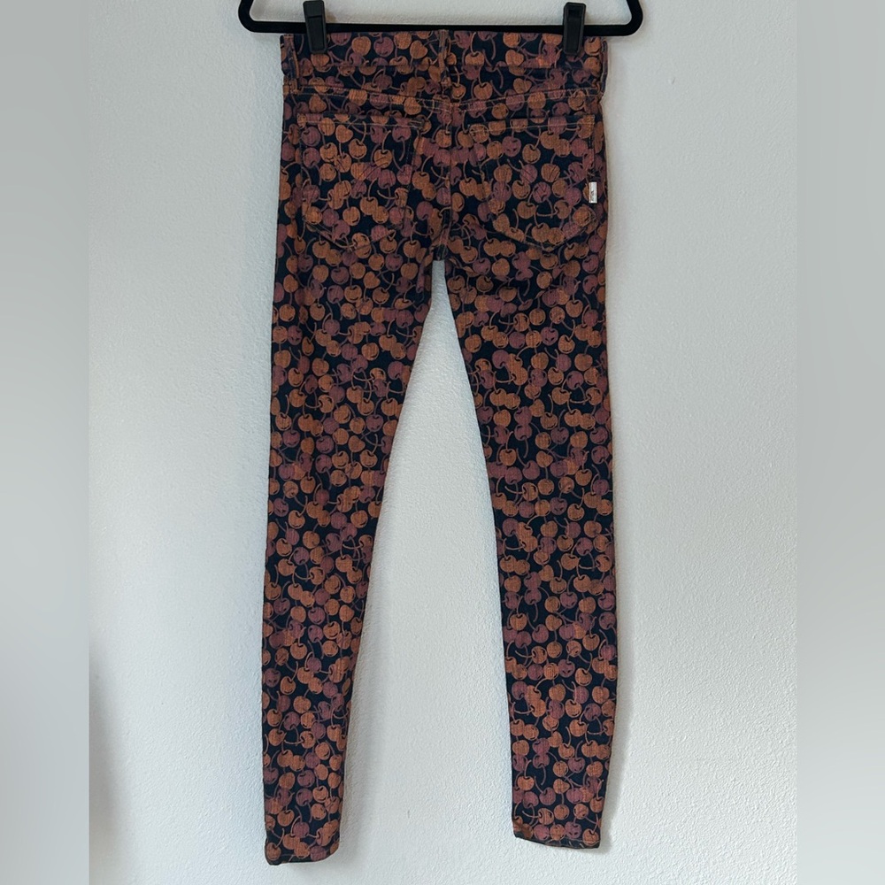 🍒 MOTHER Women Skinny Jeans The Looker Unique Cherry Print Size 27 Super Cute! 🍒 - Picture 4 of 9